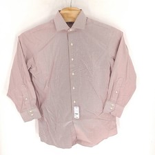 Brooks Brothers Shirt Mens Large 16 Red Regent Striped Long Sleeve Button Up