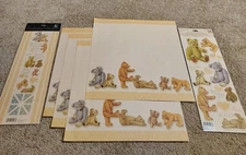 K&Company Single Sided Scrapbook Papers & 2 Sheets Embossed Stickers~Teddy Bears