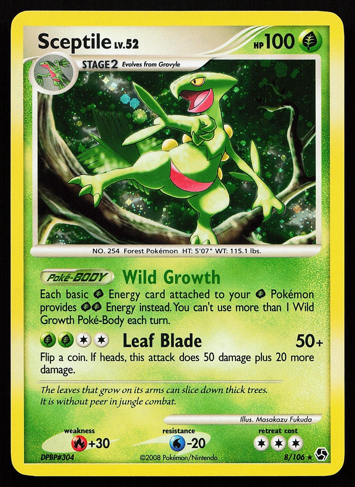Sceptile 8/106 Holo Rare Great Encounters Pokemon Card