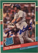 1991 Donruss Tim McIntosh Auto Card #414 Rated Rookie Brewers Baseball Signed . rookie card picture
