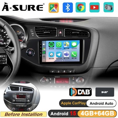 DAB+ 4+64G Android 15 Autoradio RDS FM Carplay GPS Navi Für KIA CeeD JD 2012-17