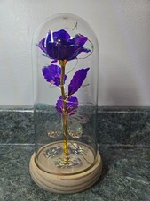 Glass Rose Light Up Gift for Mom, Wife Mother's Day Preserved Purple Flower Gift