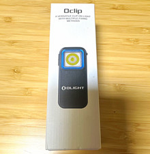 Olight Oclip Clip-On LED Flashlight Aluminum Battery Powered Black Blue
