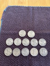 Lot of 12 90 Silver Liberty Walking Half Dollars Various Dates