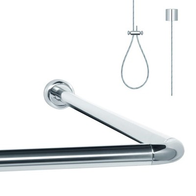 Duschvorhangstange L & U Form   rostfreie Aluminium Eckduschstange für Badewa...