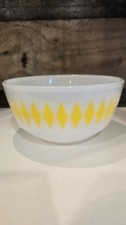 Rare Vintage Fire King Yellow Harlequin Diamond Unique Shape Bowl 6