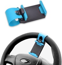 Steering Wheel Phone Mount Holder Clip, Portable and Compatible wi Color: Blue