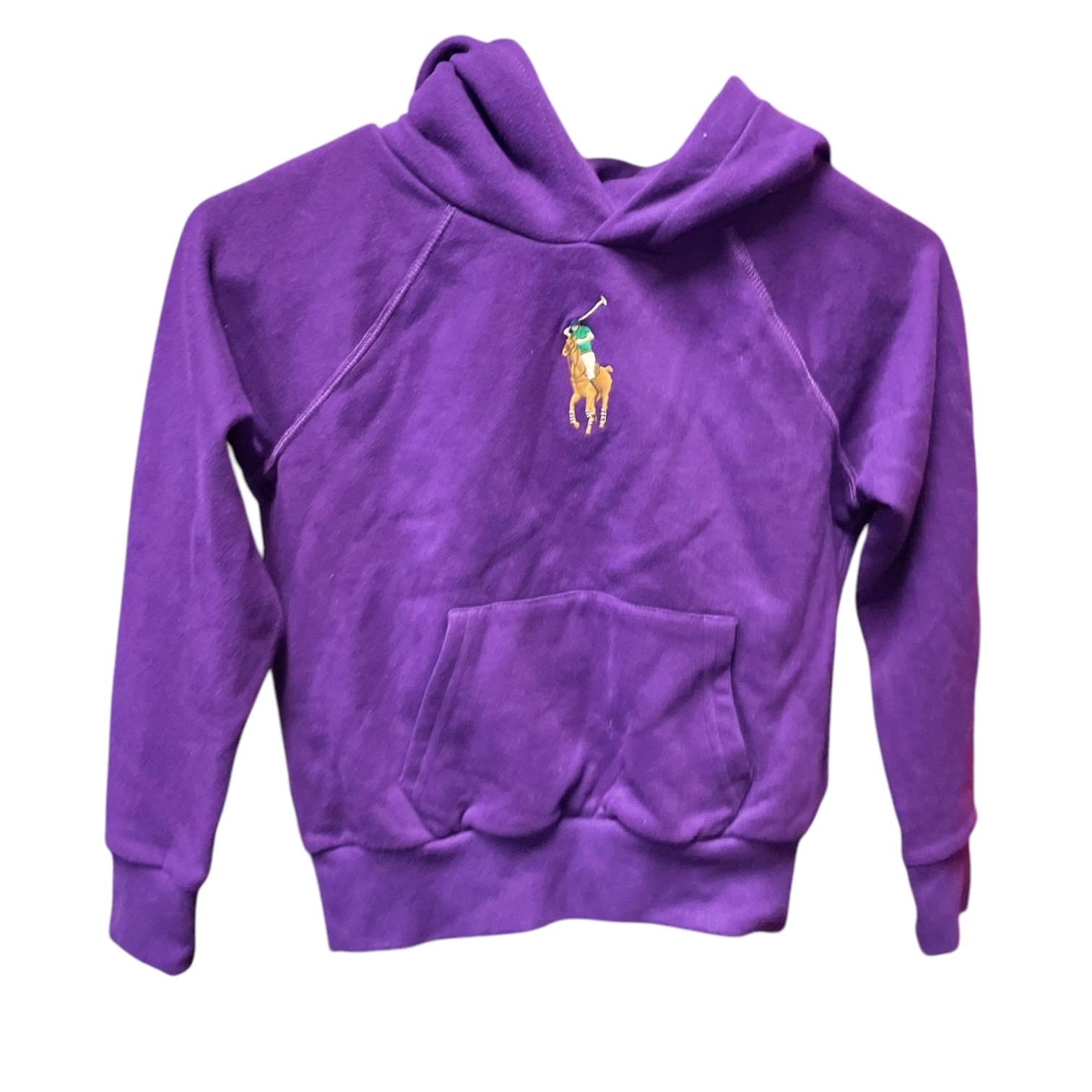 Polo Ralph Lauren bambina maniche lunghe big pony felpa con cappuccio nuova con etichette taglia M