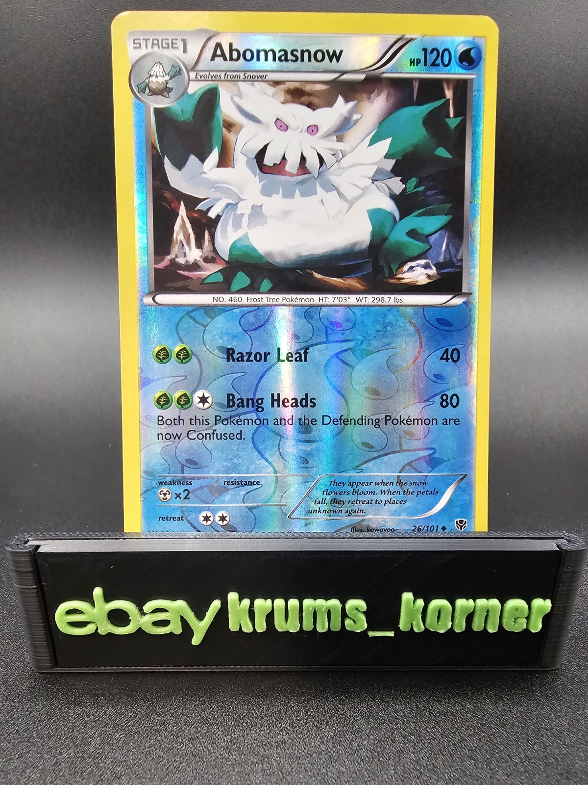 Abomasnow 26/101 Plasma Blast Reverse Holo - LP+