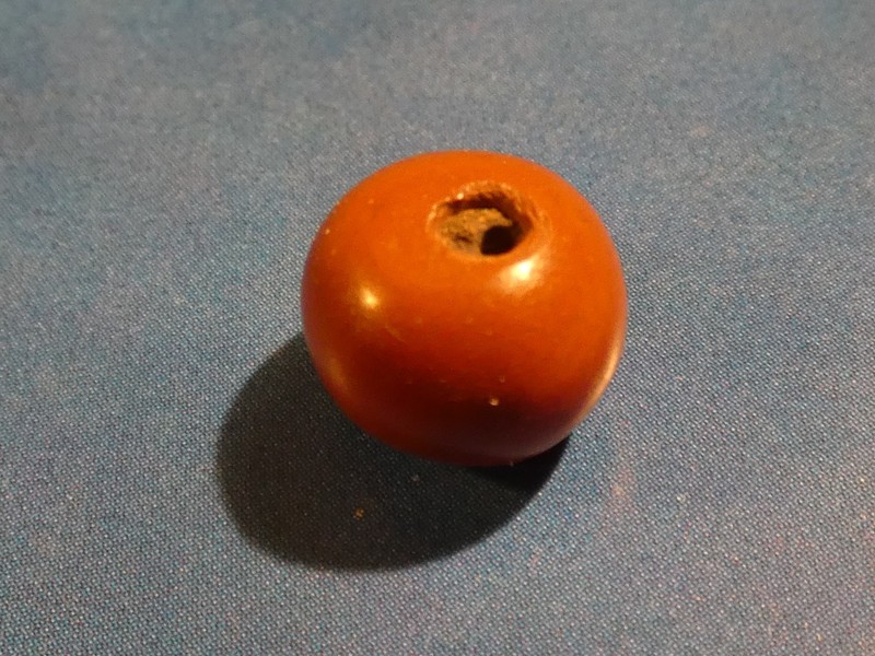 BEAUTIFUL ANCIENT PYU ROUNDED SHAPE PATINIZED SHINY RED JASPER BEAD 9.7-7.7 MM