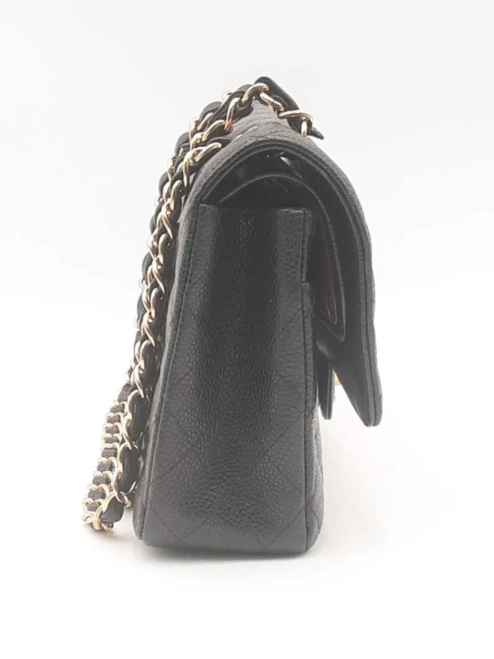 Chanel черный выстеганная икра классический двойной клапан наплечная сумка Sd0225wxxzsa - Изображение 3 из 4