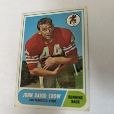 1968 Topps  Football Card #87 John David Crow San Francisco 49ers Ex Free Ship!