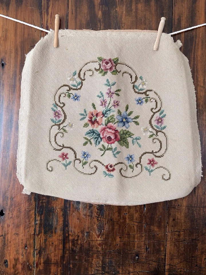 美丽套装 6 件成品花卉针绣挂毯适用于座椅/枕头套 20 英寸 — 第 2/4 张图片