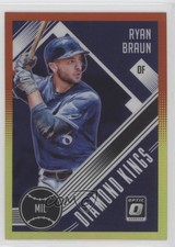 2018 Panini Donruss Optic Diamond Kings Red & Yellow Prizm Ryan Braun #16 8yu