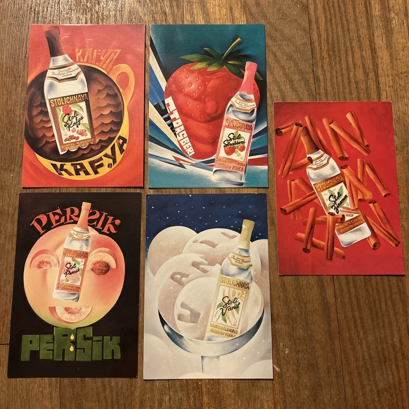 (5) Stolis Vodka Postcards