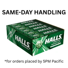 Halls Spearmint Yerbabuena Cough Drops - Box Of 12 Rolls - Free Shipping