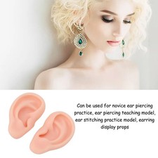 1 Pair Silicone Ear Model Soft Flexible Simulation Ear Model for Earrings
