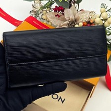 Louis Vuitton Long Wallet Epi Portefeuille Sarah 6 Cards A300 Black