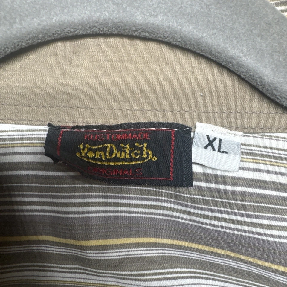 Von Dutch Originals Striped Button Up Shirt Men’s XL Y2K Vintage Logo Western - Image 4 of 4