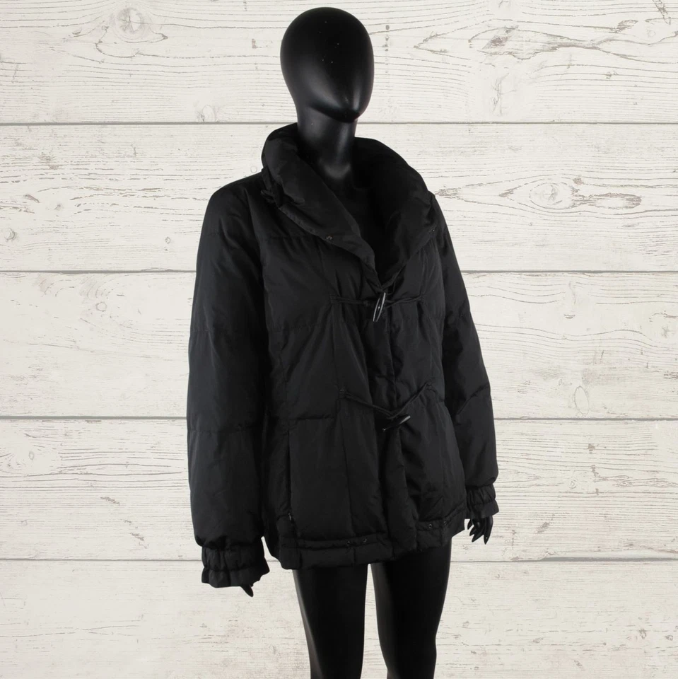 MARELLA SPORT Women's Black Down Jacket Designer Boho DUFFLE Coat UK 16 D 42 - Image 3 of 4