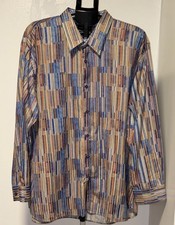 PAUL FREDRICK 3XL Classic Fit Shirt Cotton multi colorGeometric Mosaic Gorgeous
