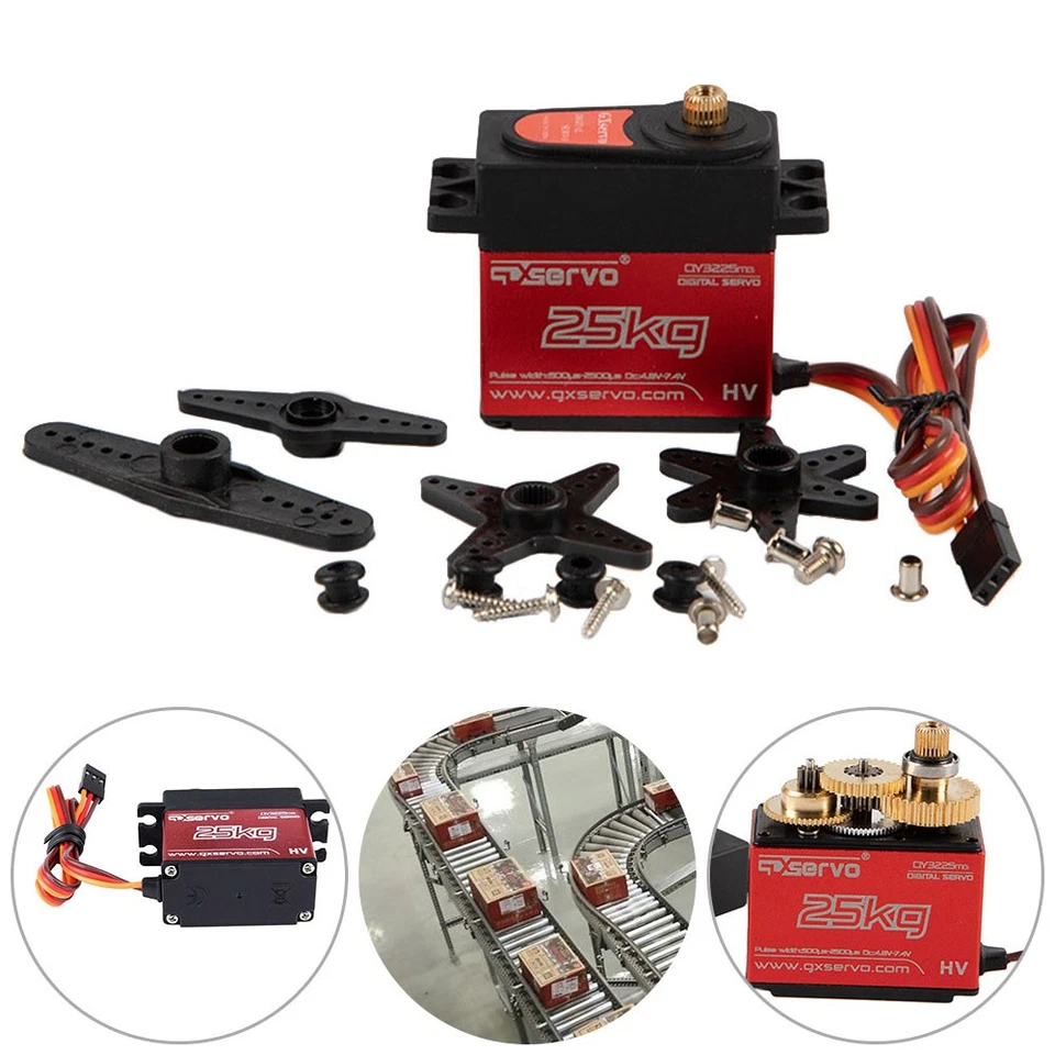 25KG Digital Servo Metal Steering Gear Waterproof For RC Car DC Motor Part UK - Image 3 of 4