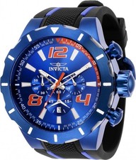 Brand New Invicta S1 Rally 35738 Blue Chronograph Men s Watch 52mm Silicone