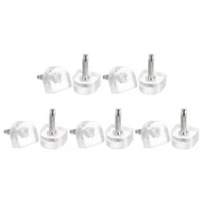 5 Pairs TPU High Heel Tips 3mm Pin 12x12mm U-Shape Shoe Repair Caps, Transparent