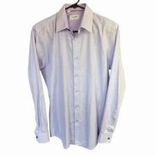 Duchamp London Men's Slim Fit Cotton Stretch Shirt Light Purple Size 16 L Career