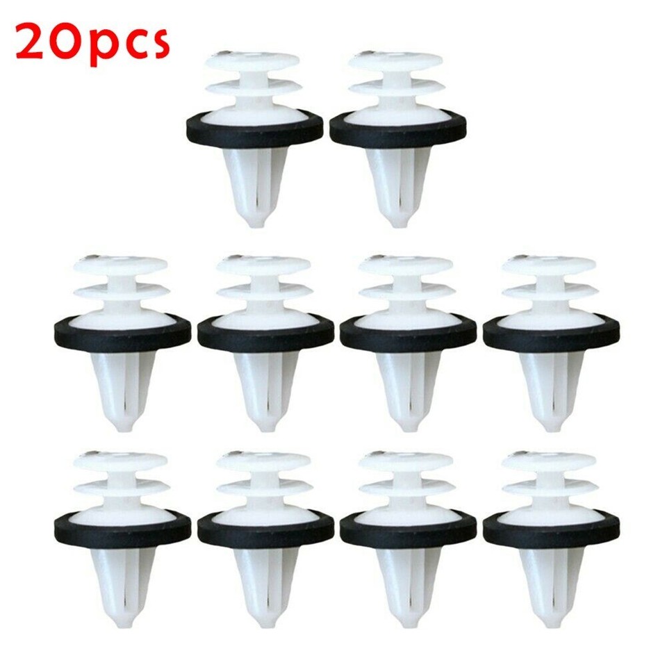 For Ford W713297S300 Door Trim Panel Clips with Sealer 20pcs White