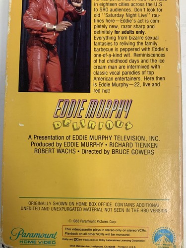 Delirious 1983 VHS Eddie Murphy VHSshopCom - Picture 10 of 11