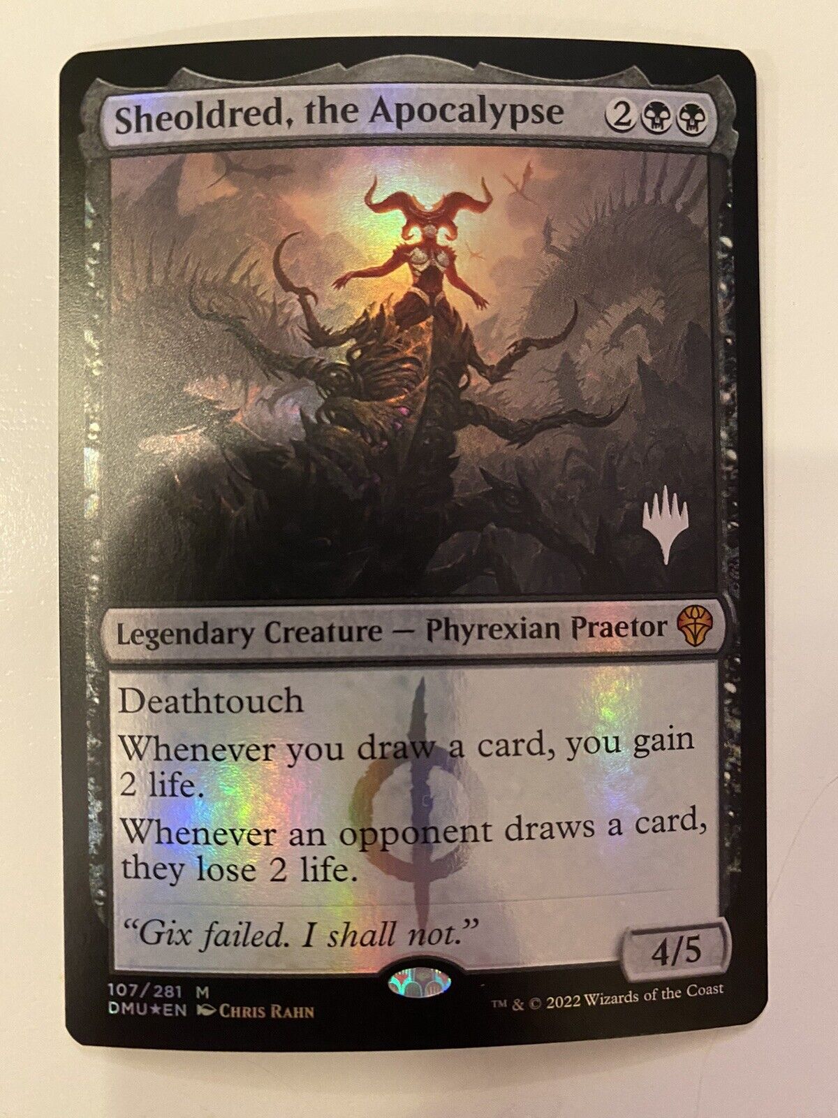 Sheoldred, The Apocalypse *FOIL PROMO* DMU MTG NM/MT PW Stamp Combined Shipping