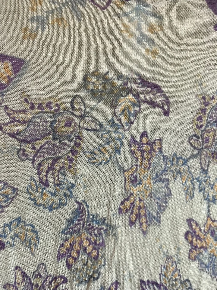 Suéter Chico's Estampado Floral Punto Pointelle Manga Corta Lino 4 (XXL) Marfil Foto 4 de 4