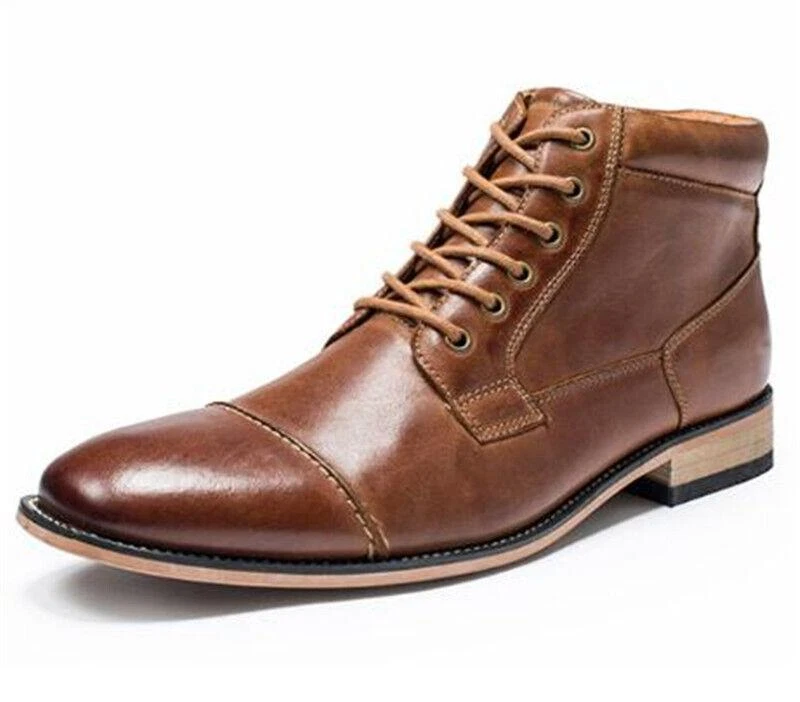 Mens leather boots casual sale