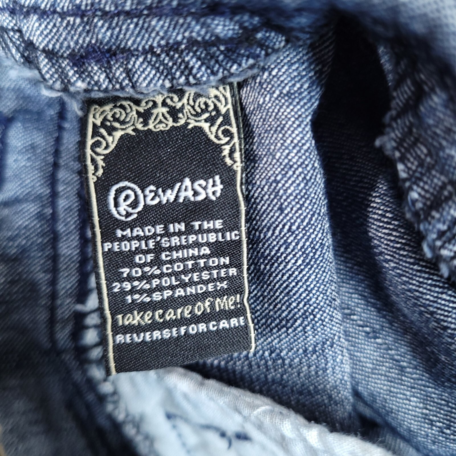 Rewash Women's Junior Denim Pants Low Rise Regular Fit Blue Size 9