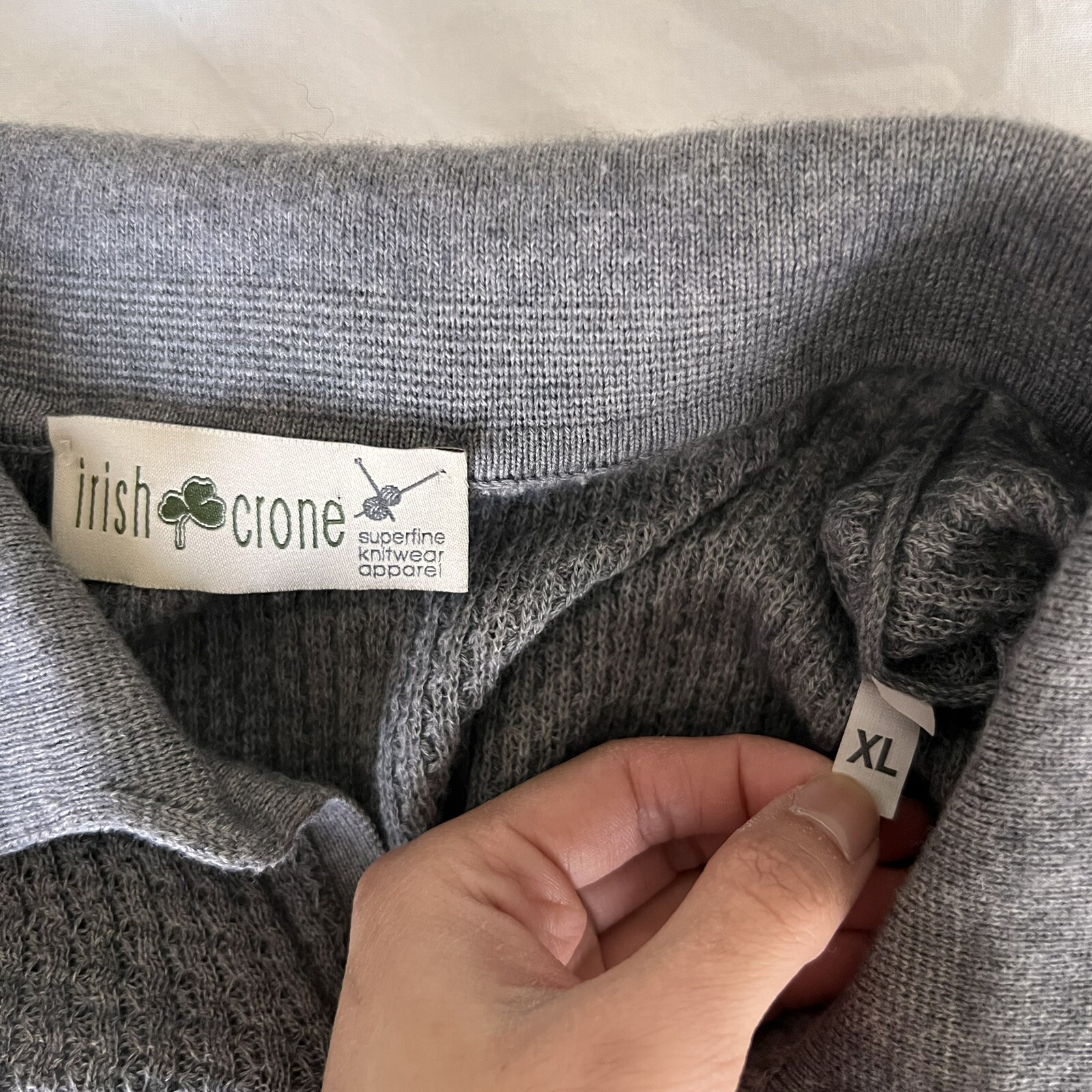 Irish Crone Superfine Lightweight wool Polo collar knit sweater, golf -  size XL | eBay