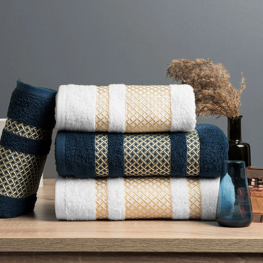 Handtuch Badetuch Hotel Exklusive Handtücher 10er Set 50cmx90cm Weiß B2B - Bild 4 von 4