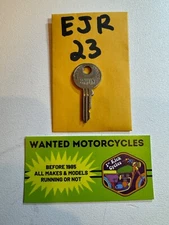 TRIUMPH NORTON UNION MOTORCYCLE KEY GENUINE ENGLAND ORIGINAL OEM PRE CUT # EJR23