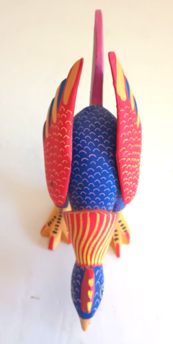 Alebrije Oaxacan Mexiko Huhn geschnitzt Holz handbemalt Volkskunst signiert - Bild 3 von 8