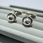 Georg Jensen Cufflinks Round Sterling Silver 925 Authentic Vintage Used from JPN