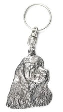 American Cocker Spaniel, Merry Cocker - Silver-plated dog pendant, handbag decor