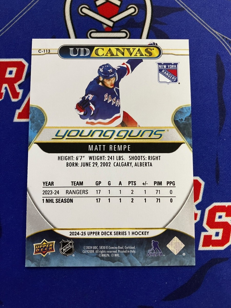 ◆ept◆ DECK CANVAS RED 5001838915 MATT REMPE RC Upper Deck 🏒 Canvas Young Guns #C-113 New