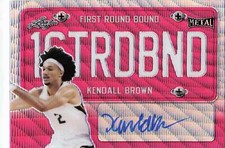 2021-22 Leaf Metal #FRB-KB1 Kendall Brown First Round Bound Auto Pink Wave #/20