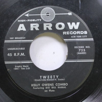 50'S & 60'S 45 Kelly Owens Combo - Tweety / Wing Ding On Arrow Records