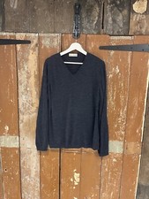 Marks  Spencer Jumper V-Neck Denim Blue Acrylic Men's Size Medium