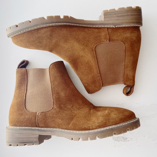 STEVE MADDEN Women’s Leopold Brown Suede Chelsea Ankle Boots NEW Size 6 Leather - Picture 2 of 8