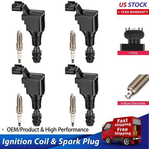 ✅4X Ignition Coil & IRIDIUM Spark Plug For 07-14 Chevrolet Malibu 2.4L UF491 - Foto 8