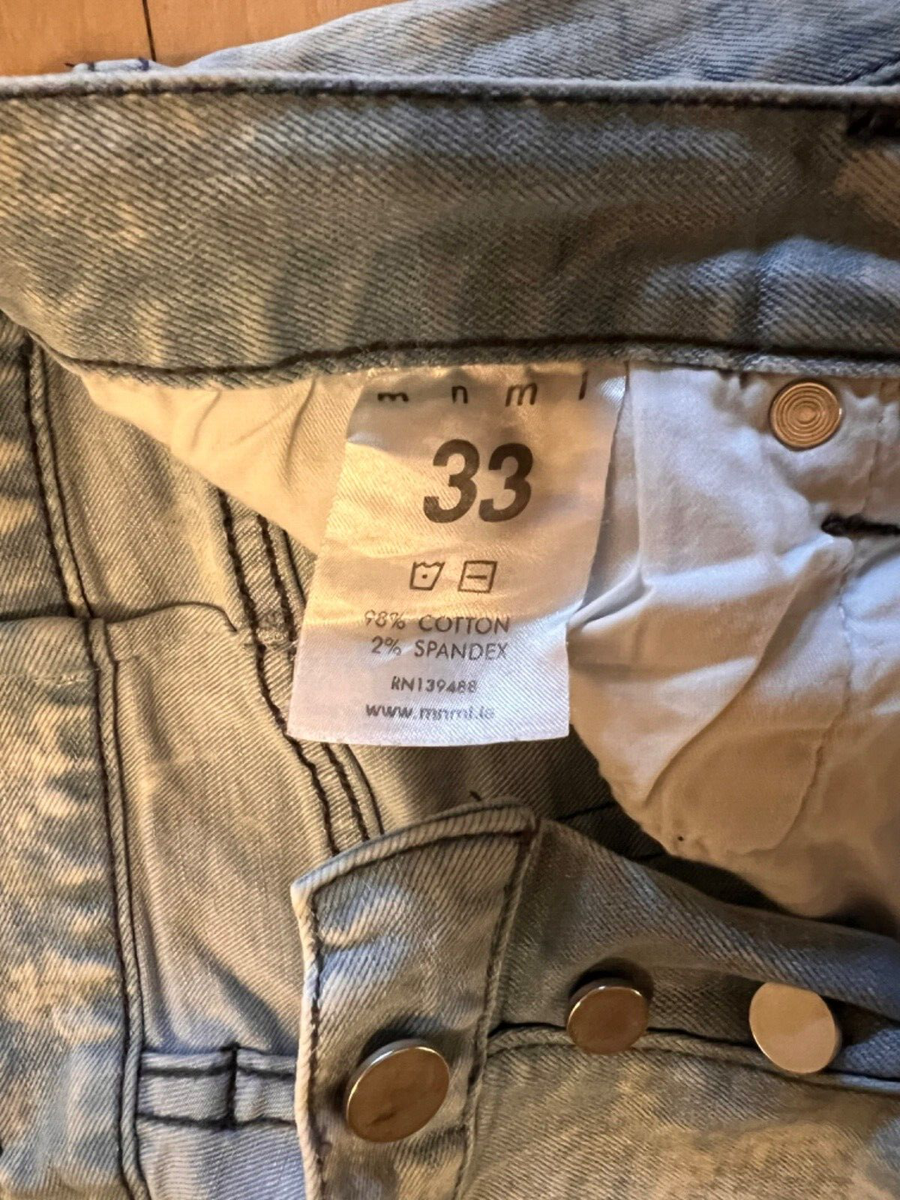 mnml jeans mens size 33 x 32 blue with ankle zip | eBay