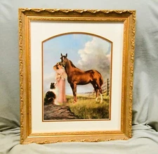 Carl Kahler very rare print under gilted frame, signed 21" X 15"