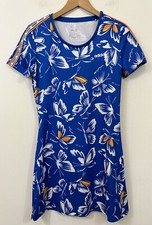 Adidas x Farm Rio Womens Dress Mini Butterfly Print Blue Short Sleeves Size S